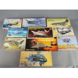 Airfix, Heller, Academy, Hasegawa, Others - 10 boxed model kits in various scales.