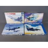 Italeri, Academy; Trumpeter - Four boxed plastic model kits in various scales.