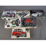 Hasegawa, Tamiya, LS - Six plastic model vehicle kits in various scales.