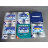 Gemini Jets - Six boxed diecast 1:400 scale model aircraft by Gemini Jets, in various liveries.