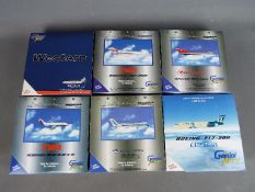 Gemini Jets - Six boxed diecast 1:400 scale model aircraft by Gemini Jets, in various liveries.