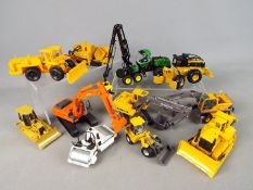 Ertl, Motoart, Joal, NZG, Norscot - 11 unboxed mainly 1:50 scale diecast construction vehicles.