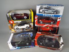 Maisto, Motor Max, Bburago New Ray - Six boxed diecast 1:24 scale diecast model cars.