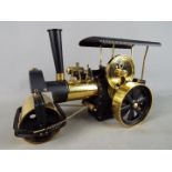 Wilesco - An unboxed Wilesco live steam D366 'Old Smoky' brass and black steam roller.