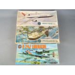 Airfix - a collection of three vintage Airfix all plastic model kits to include a B-24J Liberator