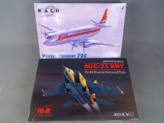 Model kits - two model kits to include an ICM model of a Mig-25 RBC model No.