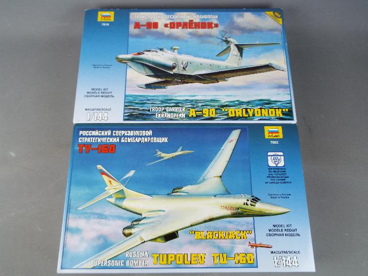 Zvezda - two all plastic model kits to include an A-90 'Orlyonok' model No.