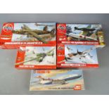 Airfix - a collection of five Airfix model kits to include a Messerschmitt BF110C-2/C-4 model No.