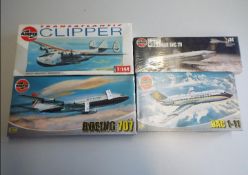 Airfix - a collection of four all plastic model kits to include a British Caledonian BAC 111 model