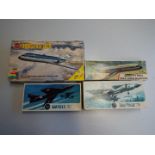 Airfix - a collection of four vintage Airfix kits to include a BAC One Eleven series 2, 1:144 scale,