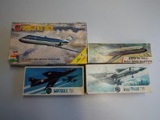 Airfix - a collection of four vintage Airfix kits to include a BAC One Eleven series 2, 1:144 scale,