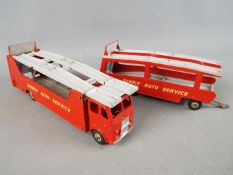 Dinky Toys - An unboxed Dinky Toys #984 and #985 Car Carrier and Trailer 'Dinky Auto services'.