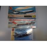 Airfix - three Airfix plastic model kits to include a hawker Siddeley Buccaneer S.