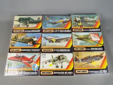 Matchbox - Nine boxed 1:72 scale plastic model aircraft kits.