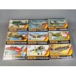 Matchbox - Nine boxed 1:72 scale plastic model aircraft kits.