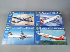 Revell - a collection of four plastic model kits to include a Lockheed C-121C Constellation model