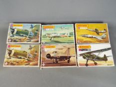 Matchbox - Six boxed 1:72 scale plastic model aircraft kits.