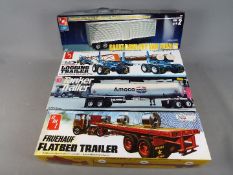 AMT, AMT ERTL - Four boxed 1:25 scale model kits to include Amoco Tanker Trailer,