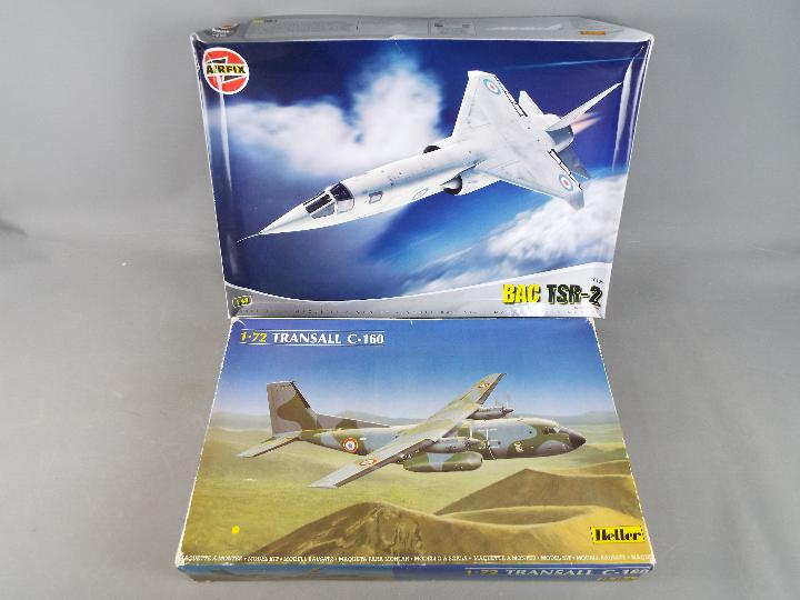 Two model kits of aeroplanes to include a 1:48 scale limited edition Airfix # A10105 BAC TSR-2 and