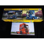 Italeri - Three boxed 1:24 scale models of trucks to include # 3834 DAF XF Super Space Cab,