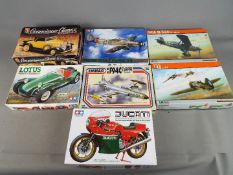 A collection of Eduard, Tamiya, Ehmar, AMT kits, - Tamiya Lotus Super 7 Series II Cosworth,