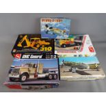 AMT Ertl, Hobby Boss and Hasegawa - 5 Boxed Plastic Model Kits in various scales.