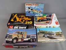 AMT Ertl, Hobby Boss and Hasegawa - 5 Boxed Plastic Model Kits in various scales.