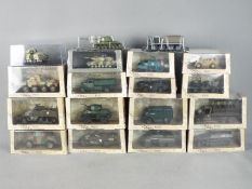 Atlas Editions - 18 boxed diecast military vehicles by Atlas Editions.