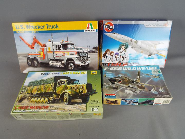 A selection of Unassembled Model Kits including Italeri, Monogram, Airfix and Zvezda - Italeri U.S.