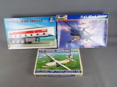 Esci Ertl, Italerie and Revell - 3 Boxed Plastic Model Kits, in various scales.