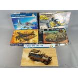 Italeri, Roden, Academy and Revell - 5 Boxed Plastic Model Kits in various scales.