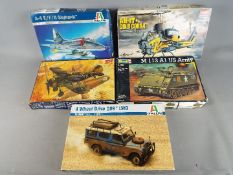 Italeri, Roden, Academy and Revell - 5 Boxed Plastic Model Kits in various scales.