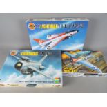 Airfix - Two 1:48 scale model kits comprising # 09178 EE Lightning F-2A/F-6 and # 09179 EE