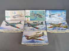 Hasegawa - Seven boxed 1:48 scale model kits by Hasegawa, all aeroplanes to include # 09439,