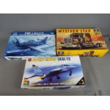 A collection of model kits including Italeri,