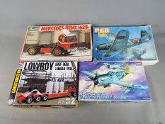 Revell, Doyusha, AMT Ertl and Academy - 4 Boxed Plastic Model Kits in various scales.