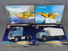 Heller, AMT / ERTL - Four boxed model kits in 1:72 and 1:25 scale comprising a Canadair CL-415,