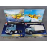 Heller, AMT / ERTL - Four boxed model kits in 1:72 and 1:25 scale comprising a Canadair CL-415,