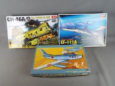 Academy Minicraft and Hasegawa - 3 Boxed Plastic Model Kits in various scales.