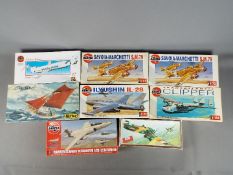 Airfix; Heller, SMER - Eight boxed plastic model kits.