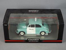 Minichamps - A boxed 1:18 scale diecast Morris Minor Police Car from Minichamps.