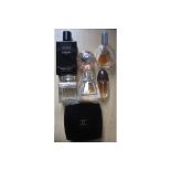 PERFUME BOTTLES - OBSESSION CHANEL CHLOE JIMMY CHOO + AFTER BATH BODY POWDER & LOTION