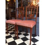 PAIR OF SOLID ROSEWOOD SHERATON REVIVAL CHAIRS CIRCA 1910