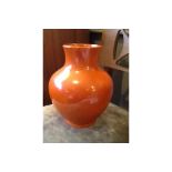 LANCASTRIAN POTTERY LARGE ORANGE VASE