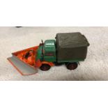 MIXED LOT CORGI & DINKY SNOW PLOUGH, DUMPER TRUCK TOYS