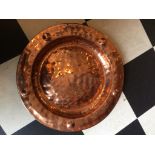 ARTS AND CRAFTS PLANISHED COPPER WALL PLATE