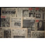 NEWSPAPERS - ORIGINALS RELATING TO SIR WINSTON CHURCHILL'S DEATH AND FUNERAL