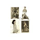 ADULT GLAMOUR - 4 SIGNED PHOTOGRAPHS VINTAGE GLAMOUR MODELS