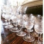 SET OF 12 EDINBURGH CRYSTAL WHISKEY FLUTES & WEE DRAMS