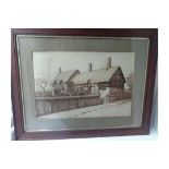 ORIGINAL ARTWORK - ANNE HATHAWAYS COTTAGE 1907